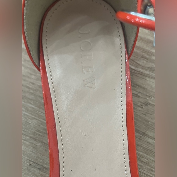 Jcrew red orange patent leather ankle wrap sandals size 8.5 - Picture 9 of 9